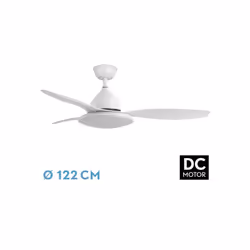 Fabrilamp 159391301, Ventilatore domestico con pale, Bianco, Soffitto, 35 dB, 200 Giri/min, 122 cm