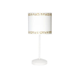 Fabrilamp - Lampada da tavolo con bordo bianco/marrone 1xe14