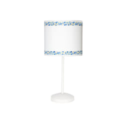 Fabrilamp - Lampada da tavolo Border bianco/blu 1xe14