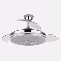 Fabrilamp 165791420, Ventilatore domestico con pale, Cromo, Bianco, Soffitto, Acrilonitrile butadiene stirene (ABS), Metallo, ...