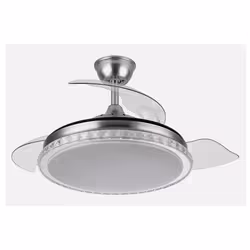 Fabrilamp 165191403, Ventilatore domestico con pale, Nichel, Soffitto, Acrilonitrile butadiene stirene (ABS), Metallo, Polica ...