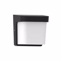 Lampada da parete de serie AGAR per esterni in policarbonato de in colore NERO e stile moderno. Le sue misure sono 17x17x14 c ...