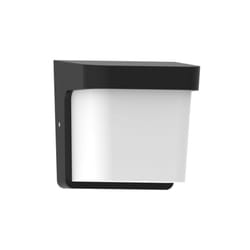 Fabrilamp - Agar applique da esterno 1xe27 nero ip65 policarbonato 17x17x14 cm