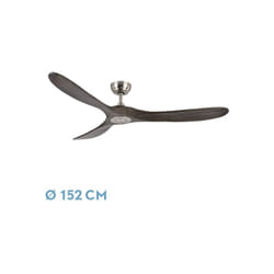 TODOLAMPARA - Ventilatore de motore a soffitto DC modello MARIN Nickel, 3 pale Oak, 5 velocità, telecomando, timer, silenzioso e a basso consumo,