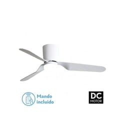 Fabrilamp - todolampara - Ventilatore de soffitto con luce led 18W motore dc modello kochi Bianco, 3 tonalità de luce con memoria, 3 pale, 5