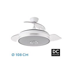 Fabrilamp - matanuska Ventilatore da soffitto de con luce a led, motore dc, colore bianco, pale retrattili, telecomando, timer, memoria de luce, 3