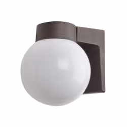 Lampada da parete de per esterni de della serie PR.OCYON de in MARRONE e paralume de in BIANCO. Realizzata in alluminio e pol ...