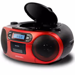 Aiwa BBTC-550RD Lettore CD portatile Nero, Rosso