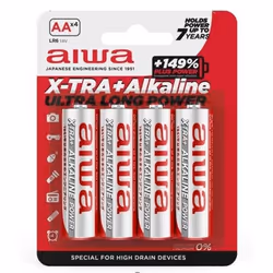 Aiwa X-TRA+, Batteria monouso, Stilo AA, LR06, Alcalino, 1,5 V, 4 pz, Bianco