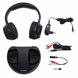 Aiwa WHF-880 cuffia e auricolare Cuffie Wireless A Padiglione MUSICA Base di ricarica Nero - Vista aggiuntiva 8
