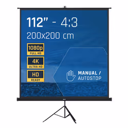 iggual PSITS200, Manuale, 2,82 m (111"), 2 m, 2 m, 1:1, Nero, Bianco
