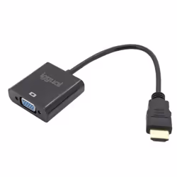 iggual IGG317303 cavo e adattatore video 0,2 m HDMI tipo A (Standard) VGA (D-Sub) Nero