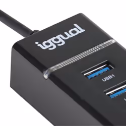 iggual IGG319246 hub di interfaccia USB 3.2 Gen 1 (3.1 Gen 1) Type-A 5000 Mbit/s Nero