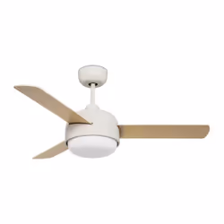 Este ventilador de uso interior ilumina hacia abajo y cuenta con palas reversibles de DM con acabado en madera, lo que le da ...