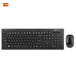 NGS Dragonfly Kit, QWERTY, ES tastiera Mouse incluso Universale RF Wireless Spagnolo Nero