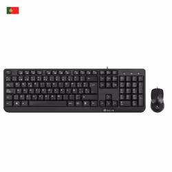 NGS Cocoa Kit, QWERTY, PT, Full-size (100%), Cablato, USB, QWERTY, Nero, Mouse incluso
