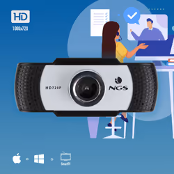 NGS XpressCam720 webcam 1280 x 720 Pixel USB 2.0 Nero, Grigio, Argento - Vista aggiuntiva 6
