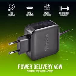 NGS ﻿﻿W-45W TYPEC Computer portatile, Smartphone, Tablet Nero AC Interno - Vista aggiuntiva 7
