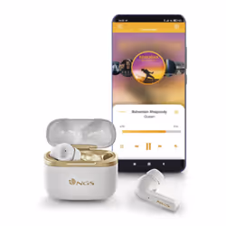 NGS ARTICA TROPHY Cuffie Wireless In-ear Musica e Chiamate USB tipo-C Bluetooth Oro, Bianco - Vista aggiuntiva 5