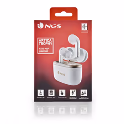 NGS ARTICA TROPHY Cuffie Wireless In-ear Musica e Chiamate USB tipo-C Bluetooth Oro, Bianco - Vista aggiuntiva 7