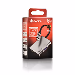 NGS WONDER DOCK 4 USB 2.0 Type-C Argento