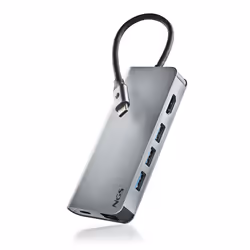 NGS WONDER DOCK 8, USB 2.0 Type-C, 60 W, Argento, MicroSD (TransFlash), SD, 30 Hz, HDMI, RJ-45, USB 3.2 Gen 1 (3.1 Gen 1) Typ ...
