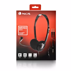 NGS MS103 MAX Auricolare Cablato A Padiglione Musica e Chiamate Nero - Vista aggiuntiva 5