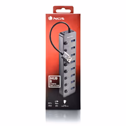 NGS IHUB 8 USB 2.0 Type-A 5000 Mbit/s Nero - Vista aggiuntiva 4