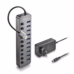 NGS IHUB 10 USB 3.2 Gen 1 (3.1 Gen 1) Type-A 5000 Mbit/s Nero - Vista aggiuntiva 4