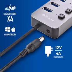 NGS IHUB 10 USB 3.2 Gen 1 (3.1 Gen 1) Type-A 5000 Mbit/s Nero - Vista aggiuntiva 5