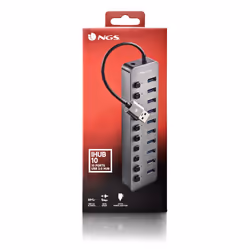 NGS IHUB 10 USB 3.2 Gen 1 (3.1 Gen 1) Type-A 5000 Mbit/s Nero - Vista aggiuntiva 8