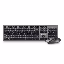 NGS IDOL KIT, Full-size (100%), Wireless, RF Wireless, QWERTY, Nero, Argento, Mouse incluso