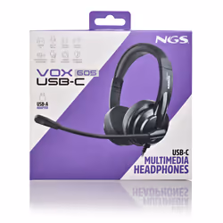 NGS VOX605 USB-C Auricolare Cablato A Padiglione Musica e Chiamate USB tipo-C Nero - Vista aggiuntiva 6