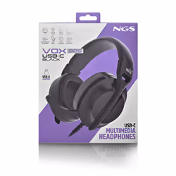 NGS VOX805 USB-C BLACK Auricolare Cablato A Padiglione Musica e Chiamate USB tipo-C Nero - Vista aggiuntiva 6