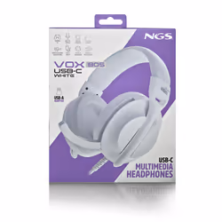NGS VOX805 USB-C WHITE Auricolare Cablato A Padiglione Musica e Chiamate USB tipo-C Bianco - Vista aggiuntiva 7