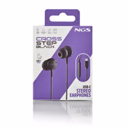 NGS CROSS STEP Auricolare Cablato In-ear Musica e Chiamate USB tipo-C Nero - Vista aggiuntiva 7