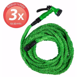 Tubo di irrigazione estensibile - Lunghezza: da 10 a 30 metri. - Con pistola a 7 posizioni. - Si espande fino a tre volte la ...
