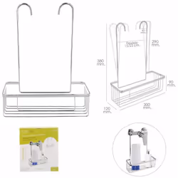 Cestino Bagno In Acciaio Inox Da Appendere A Rubinetti, Gifros, Docce, Vasche, 30x12x38(H) cm. Senza fori. - Realizzato in ac ...