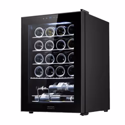Cecotec 00122, Cantinetta vino con compressore, Libera installazione, 20 bottiglia/bottiglie, G, Luce interna, Nero, Traspare ...