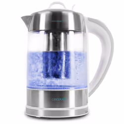Cecotec ThermoSense 370, 1,7 L, 2200 W, Grigio, Acciaio inox, Trasparente, Bianco, Vetro, Acciaio inox, Indicatore del livell ...