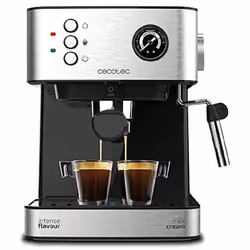 Cecotec Power Espresso 20 Profesional, Macchina per espresso, 1,5 L, Caffè macinato, 850 W, Nero, Acciaio inox