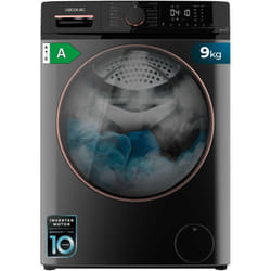 Cecotec - Lavatrice de a carica frontale in acciaio de 9 kg de capacità, 1400 giri/min, classe a, vapore max, motore inverter plus, 15 programmi,