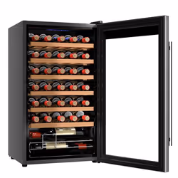 Cecotec 02716 cantina vino Cantinetta vino con compressore Libera installazione Nero, Argento, Trasparente 34 bottiglia/bottiglie