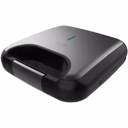 Piastra tostapane per 2 panini con finitura in acciaio inossidabile, potenza di 800 W e 3 piastre intercambiabili con rivesti ...