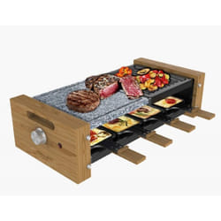 Cecotec 03100 griglia per raclette 8 persona(e) 1200 W Nero, Grigio, Legno