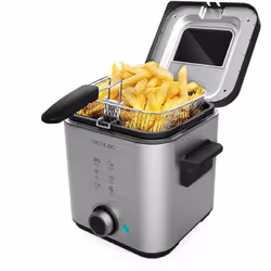 Cecotec 03102, Friggitrice, 1,5 L, 190 °C, Singolo, Acciaio inox, Manopola
