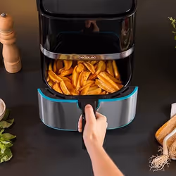 Cecotec 03315 friggitrice Singolo 5,5 L Indipendente 1700 W Friggitrice ad aria calda Nero, Acciaio inox - Vista aggiuntiva 4