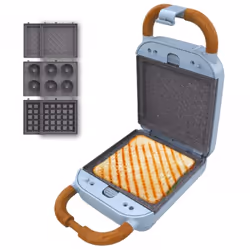 Tre piastre intercambiabili: utilizza le piastre per panini, waffle o ciambelle e gusta ogni giorno i tuoi alimenti preferiti ...