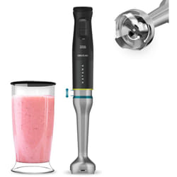 Cecotec - Hand Blender de Katana 15 TotalDestroy Jar b. 1500 w, 21 Velocità e Turbo, de Double Blade System, 4 Lame con Titanio Nero, Antispruzzo,