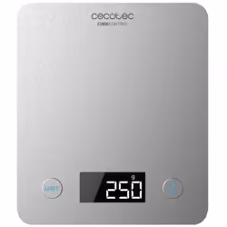 Cecotec Cook Control 10000 Connected, Bilancia da cucina elettronica, 5 kg, 1 g, Acciaio inox, Acciaio inox, Superficie piana